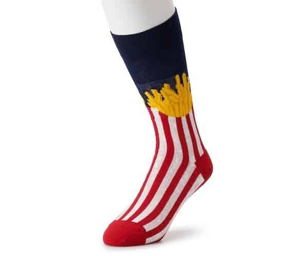 mens socks with french fries design