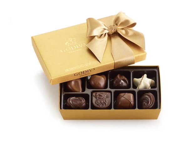 godiva assorted chocolate gold gift box