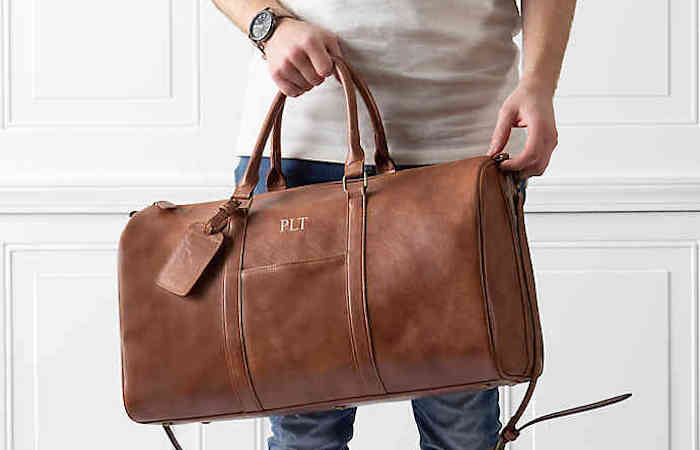 vegan leather travel bag