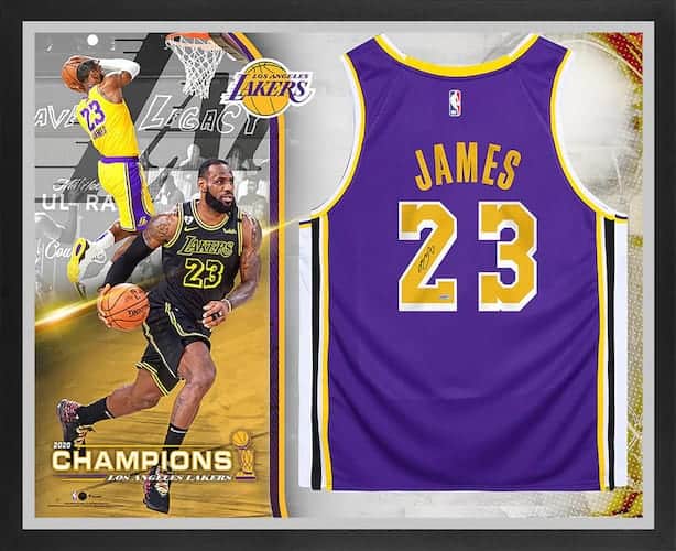 lebron james lakers autographed jersey