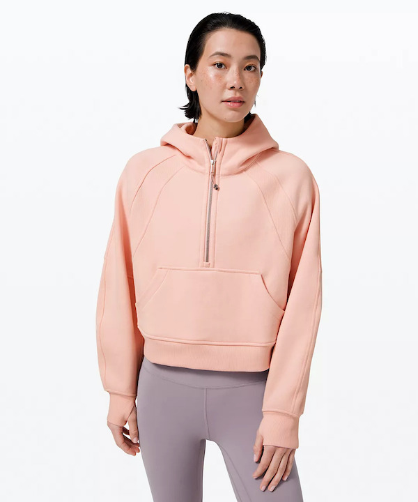 lululemon half-zip scuba hoodie pink