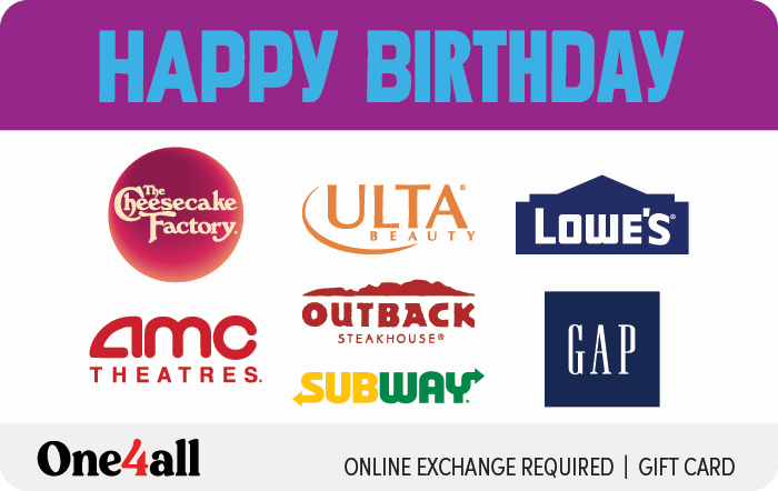 One4all Gift Card - Happy Birthday